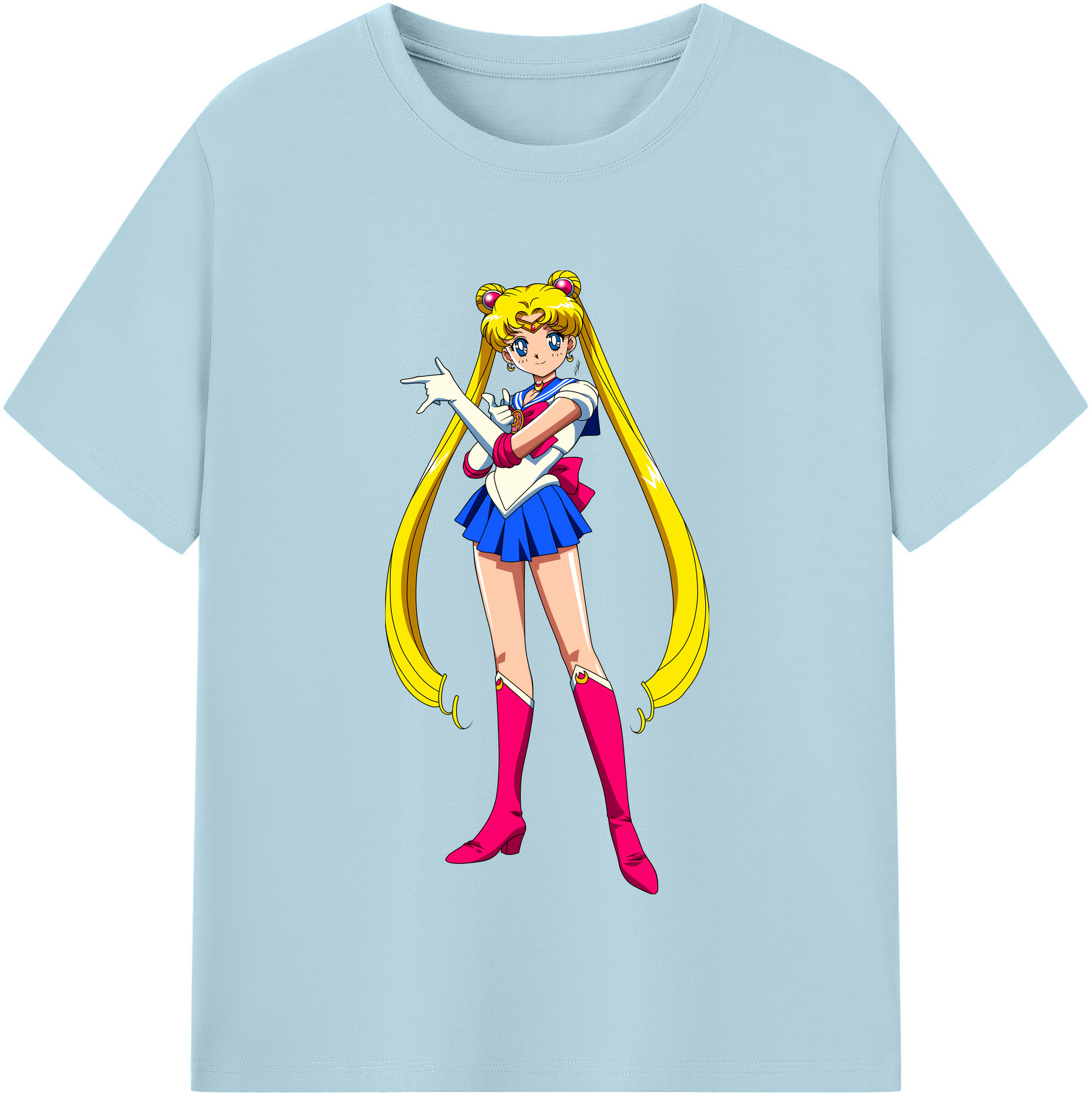 （画像用） 美少女戦士セーラームーン 月野 うさぎ つきの うさぎ Sailor Moon Tsukino Usagi 綿100％半袖Tシャツ（フロントプリント）